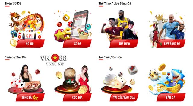 Các tựa game cá cược cực đỉnh tại nhà cái VN88