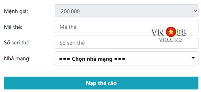 Cách gửi tiền VN88 bằng thẻ cào nhanh gọn trong vài bước